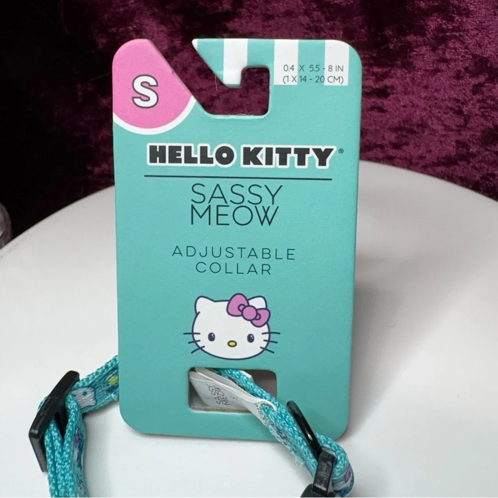 Sassy Meow Sanrio Hello Kitty SMALL Cat Dog Blue Collar Leash & Harness